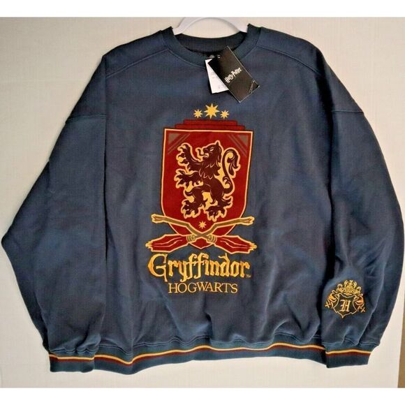 cotton:ON Women's Plus Sz 2XL Washed Navy Harry Potter Crew Licensed Sweatshirt - Picture 8 of 9